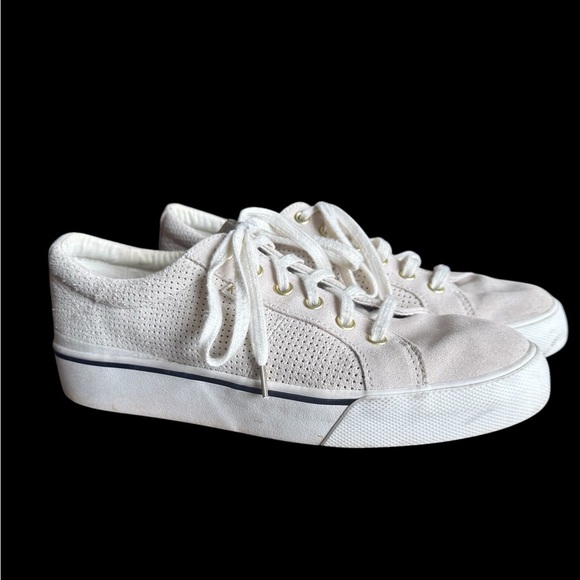 KEDS ladies JUMPKICK perforated low top sneaker beige/suede 9.5 WH65063 - Picture 1 of 11